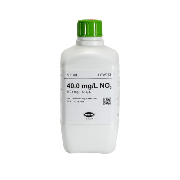 Nitraatstandaard, 40 mg/L NO₃ (9,04 mg/L NO₃-N), 500 mL