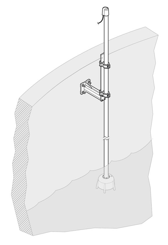 SONATAX Bevestigingsarmatuur voor Sonatax sc, bestaande uit sokkel (24cm, RVS), glijstrip (RVS) & dompelbuis (2m, RVS)