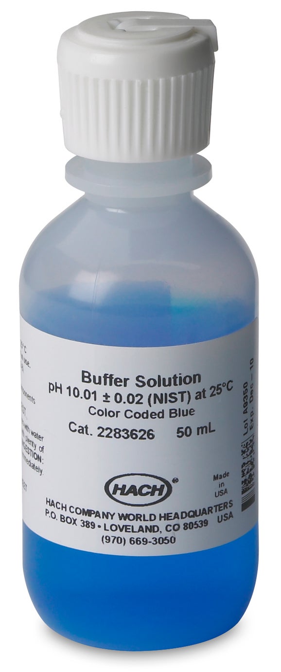 Bufferoplossing, pH 10,01, blauwe kleurcodering, 50 mL