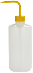 Bottle, Wash, Nalgene, Narrow Mouth, 500 mL, Yellow Cap/Stem, 6/pk