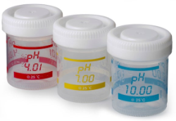 SENSION+ 3 bedrukte flesjes van 50 mL voor pH-kalibratie van benchtop, EU