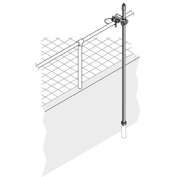 Pole mounting hardware pH  Swivel, 1"NPT, PVC pole 2m