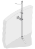 Bevestigingsarmatuur voor NISE, bestaande uit sokkel (24 cm, RVS), glijstrip (RVS) & dompelbuis (2 m, RVS)
