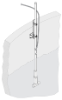 FILTRAX Bevestigingsarmatuur voor Filtrax / Sigmatax, bestaande uit sokkel (10cm, RVS), glijstrip (RVS) & dompelbuis met extra opening (2m, RVS)